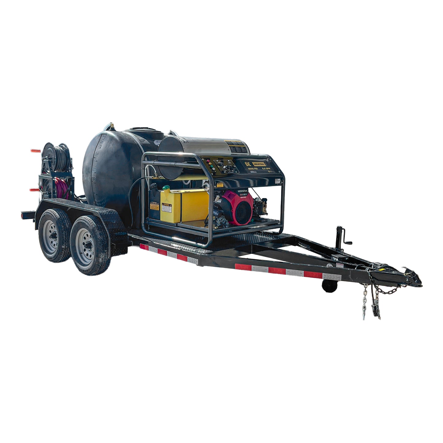 HW, Dual Axel 7000 LBS Trailer, 3,000 PSI, 8.0 GPM Gas Hot Water Pressure Washer, HW3024HG12V-TD7