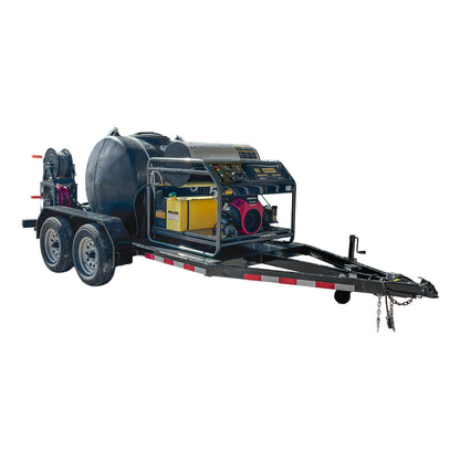 HW, Dual Axel 7000 LBS Trailer, 3,000 PSI, 8.0 GPM Gas Hot Water Pressure Washer, HW3024HG12V-TD7