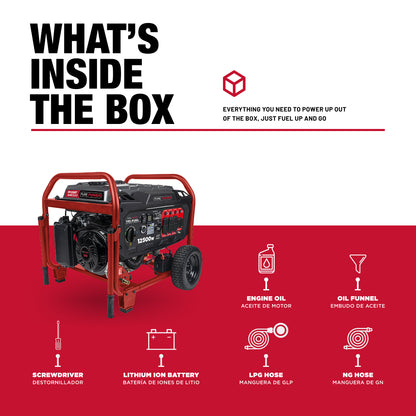 12,500W Tri-Fuel Generator - PP12500T