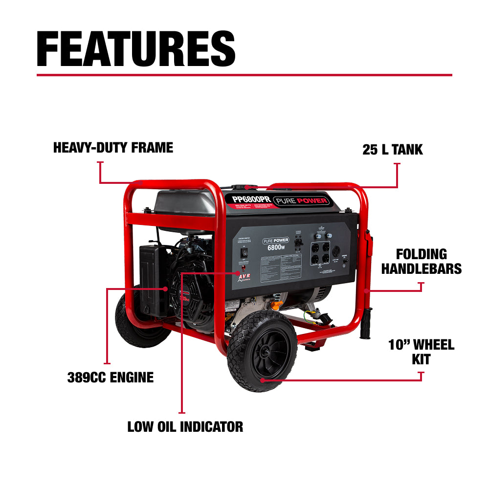 6,800W Gas Generator - PP6800PR
